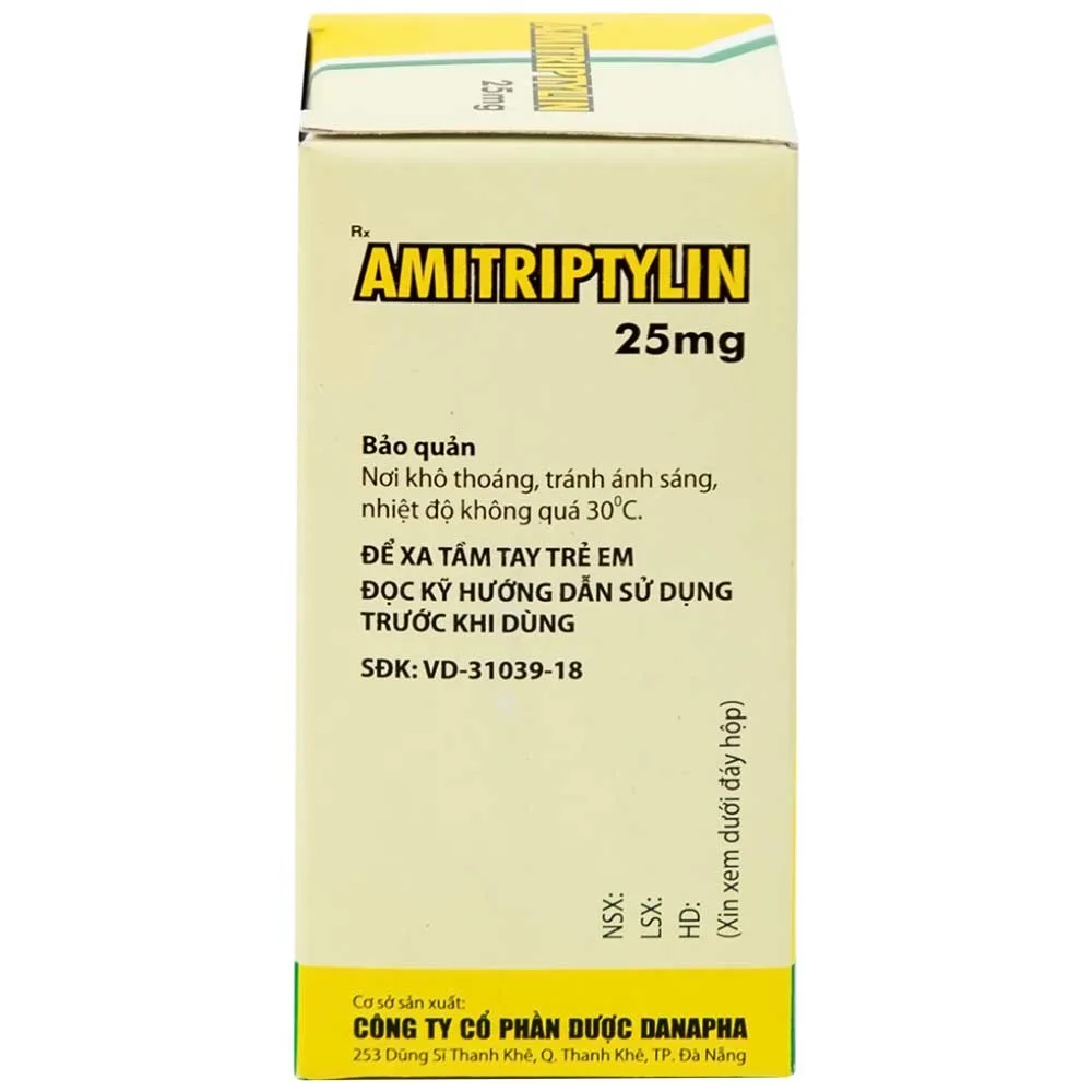 Hình ảnh Thuốc Amitriptylin 25mg Danapha điều trị trầm cảm (100 viên)