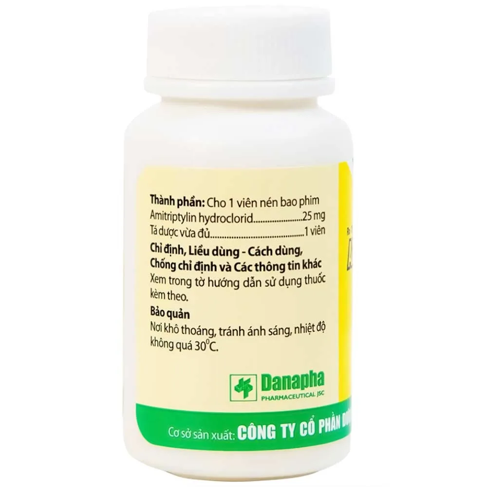 Hình ảnh Thuốc Amitriptylin 25mg Danapha điều trị trầm cảm (100 viên)