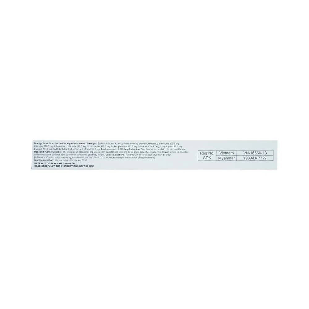 Hình ảnh Thuốc bột Amiyu Granules 2.5g EA Pharma cung cấp các acid amin trong suy thận mạn tính (30 gói x 2,5g)