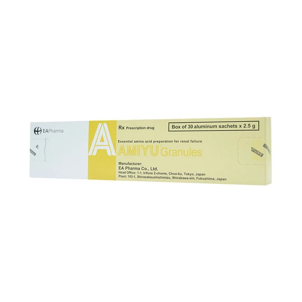 Hình ảnh Thuốc bột Amiyu Granules 2.5g EA Pharma cung cấp các acid amin trong suy thận mạn tính (30 gói x 2,5g)