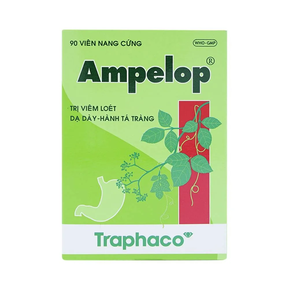 Hình ảnh Thuốc Ampelop 625mg Traphaco điều trị viêm loét dạ dày, hành tá tràng (9 vỉ x 10 viên)