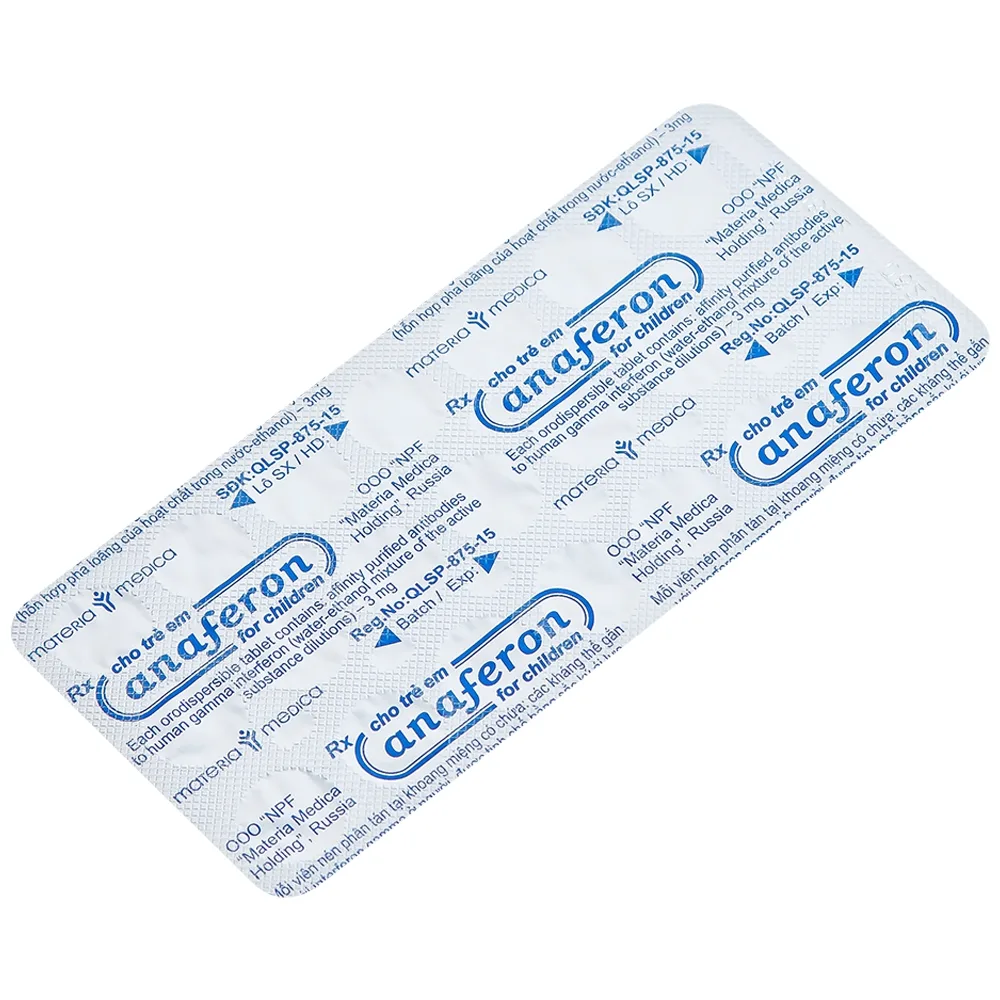 Hình ảnh Thuốc Anaferon For Children Materia điều trị và dự phòng nhiễm virus (1 vỉ x 20 viên)