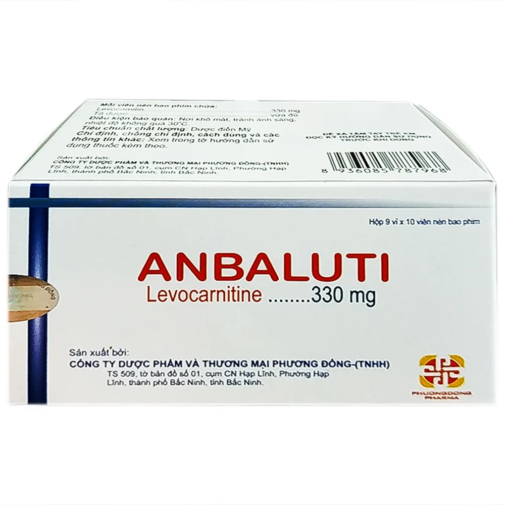 Hình ảnh Thuốc Anbaluti 330mg Phương Đông điều trị thiếu hụt carnitine nguyên phát và thứ phát (9 vỉ x 10 viên)