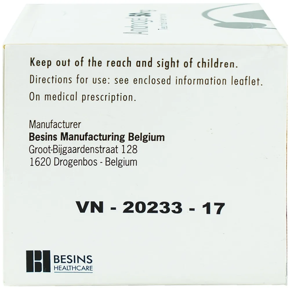 Hình ảnh Gel bôi da Androgel 50mg/5g Besins hỗ trợ điều trị thiểu năng tuyến sinh dục nam giới (30 gói x 5g)