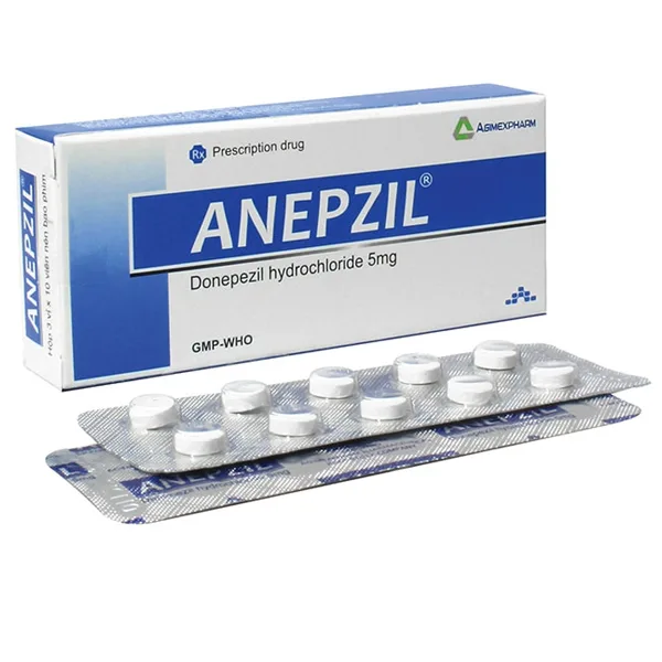 Hình ảnh Thuốc Anepzil 5mg Agimexpharm điều trị triệu chứng suy giảm trí nhớ (3 vỉ x 10 viên)