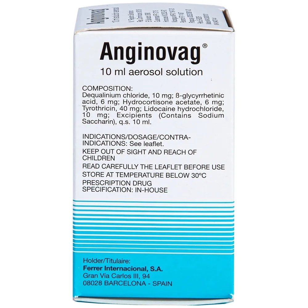 Hình ảnh Dung dịch xịt họng Anginovag Ferrer hỗ trợ điều trị các bệnh lý ở miệng, họng (10ml)