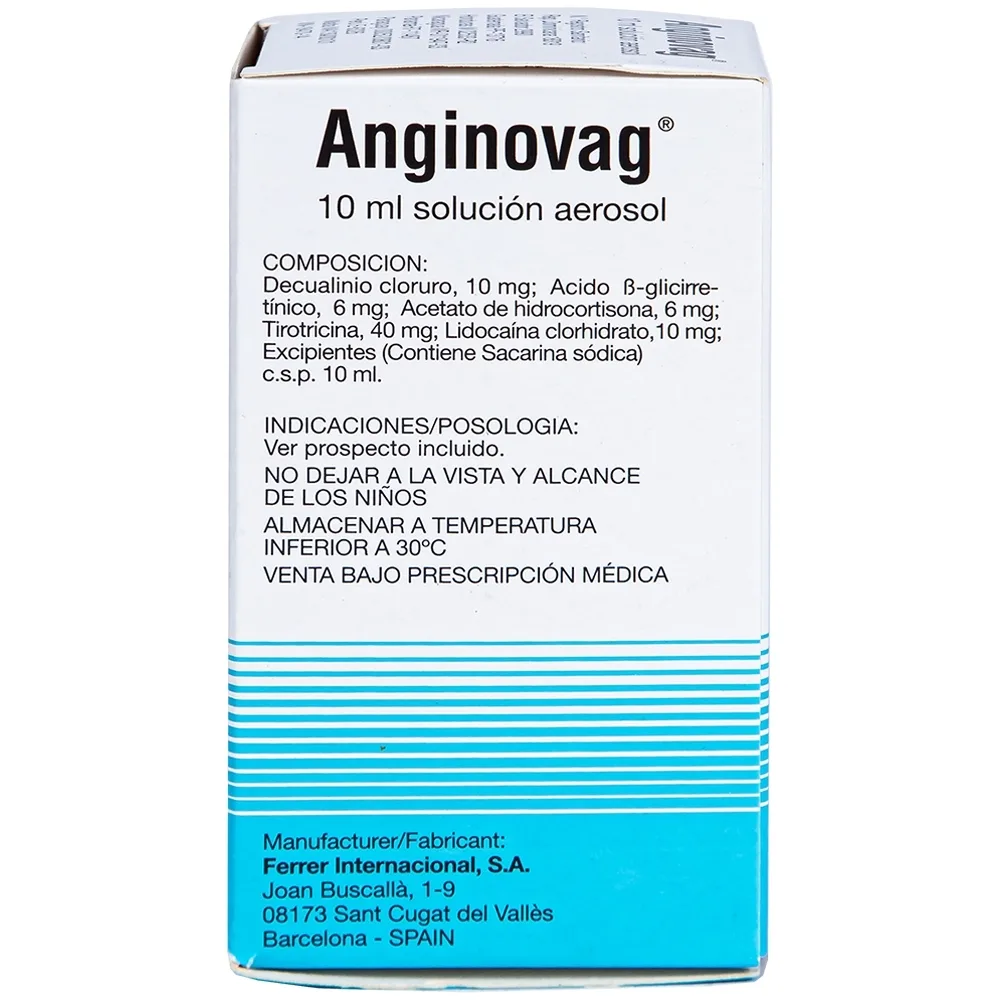 Hình ảnh Dung dịch xịt họng Anginovag Ferrer hỗ trợ điều trị các bệnh lý ở miệng, họng (10ml)