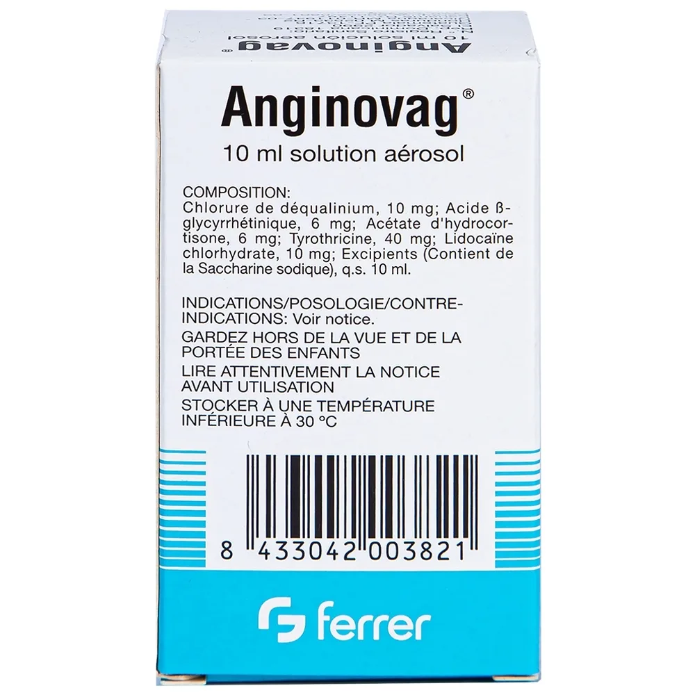Hình ảnh Dung dịch xịt họng Anginovag Ferrer hỗ trợ điều trị các bệnh lý ở miệng, họng (10ml)