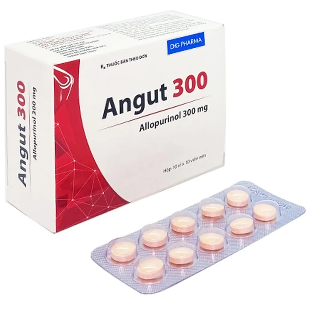 Hình ảnh Thuốc Angut 300mg DHG giảm sự hình thành acid uric, điều trị sỏi thận (10 vỉ x 10 viên)