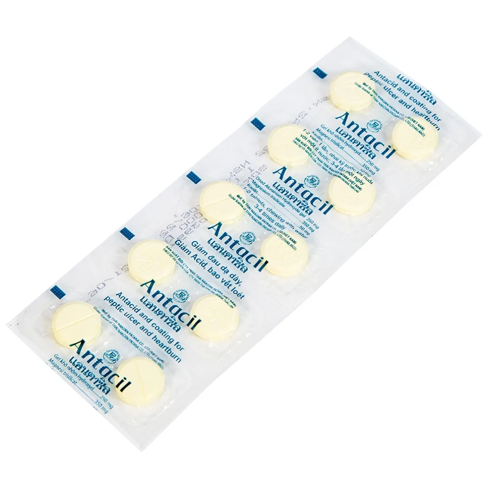 Hình ảnh Thuốc Antacil 250mg Thai Nakorn Patana điều trị bệnh loét dạ dày, tá tràng (25 vỉ x 10 viên)