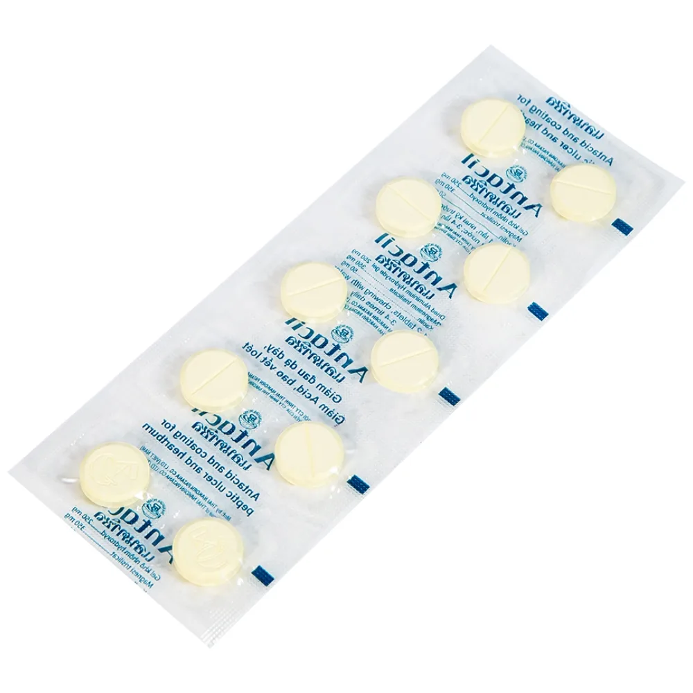 Hình ảnh Thuốc Antacil 250mg Thai Nakorn Patana điều trị bệnh loét dạ dày, tá tràng (25 vỉ x 10 viên)