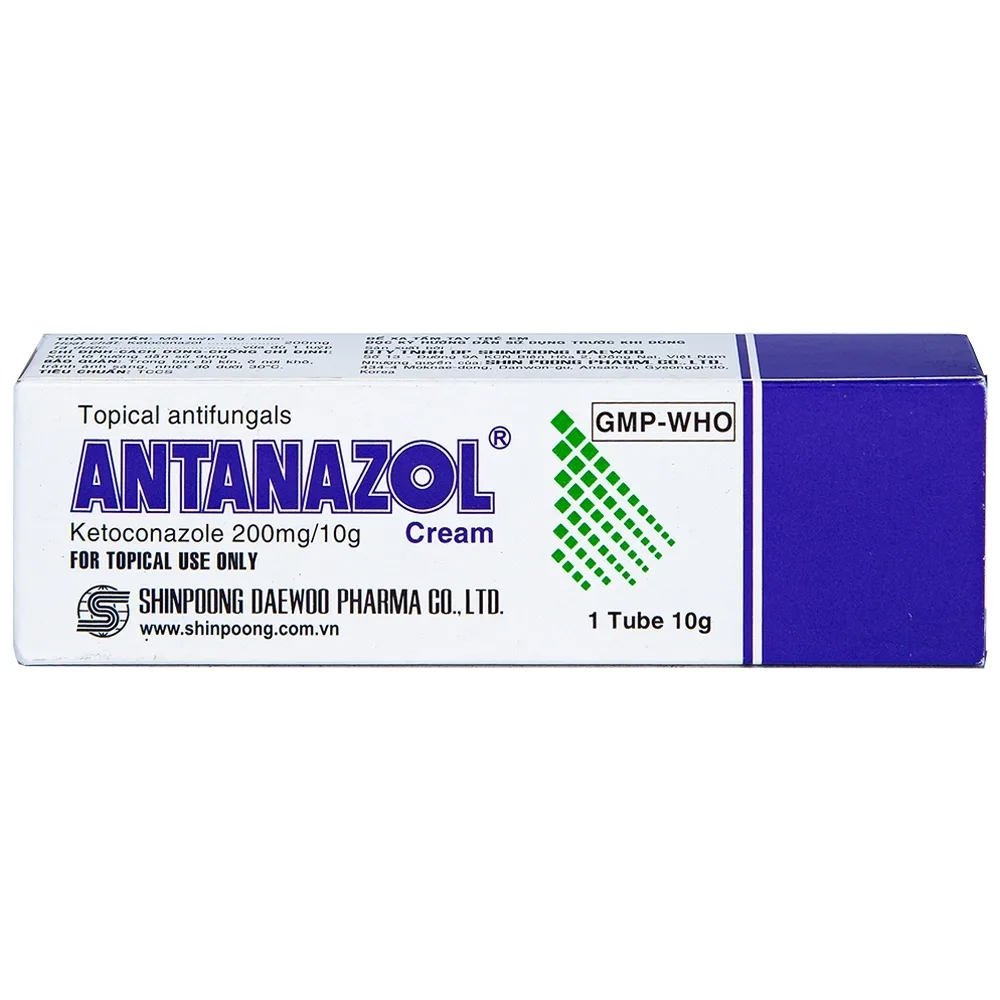 Hình ảnh Kem bôi da Antanazol 200mg Shinpoong Daewoo điều trị các bệnh nhiễm nấm ngoài da (10g)
