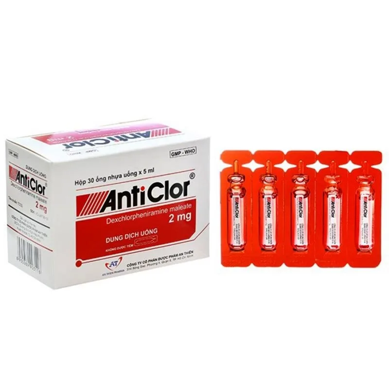 Hình ảnh Dung dịch uống AntiClor 2mg An Thiên điều trị các triệu chứng dị ứng (30 ống x 5ml)