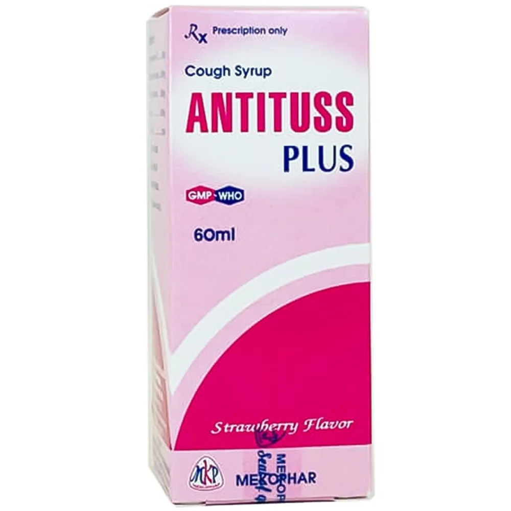 Hình ảnh Siro ho Antituss Plus Mekophar vị dâu hỗ trợ giảm ho (60ml)