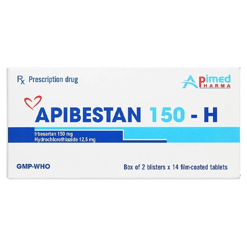 Hình ảnh Thuốc Apibestan 150-H Apimed Pharma điều trị tăng huyết áp nguyên phát (2 vỉ x 14 viên)