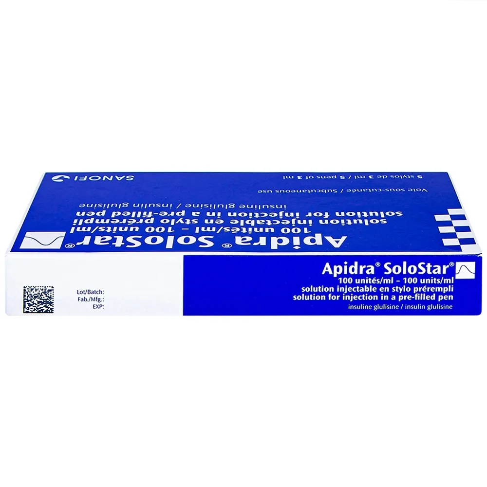 Hình ảnh Bút tiêm Apidra Solostar 100IU/ml Sanofi điều trị đái tháo đường (5 bút x 3ml)