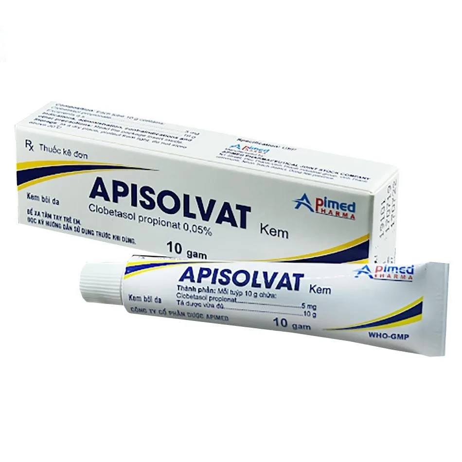 Hình ảnh Kem bôi da Apisolvat 0.05% Apimed giảm các triệu chứng viêm và ngứa các bệnh về da (10g)