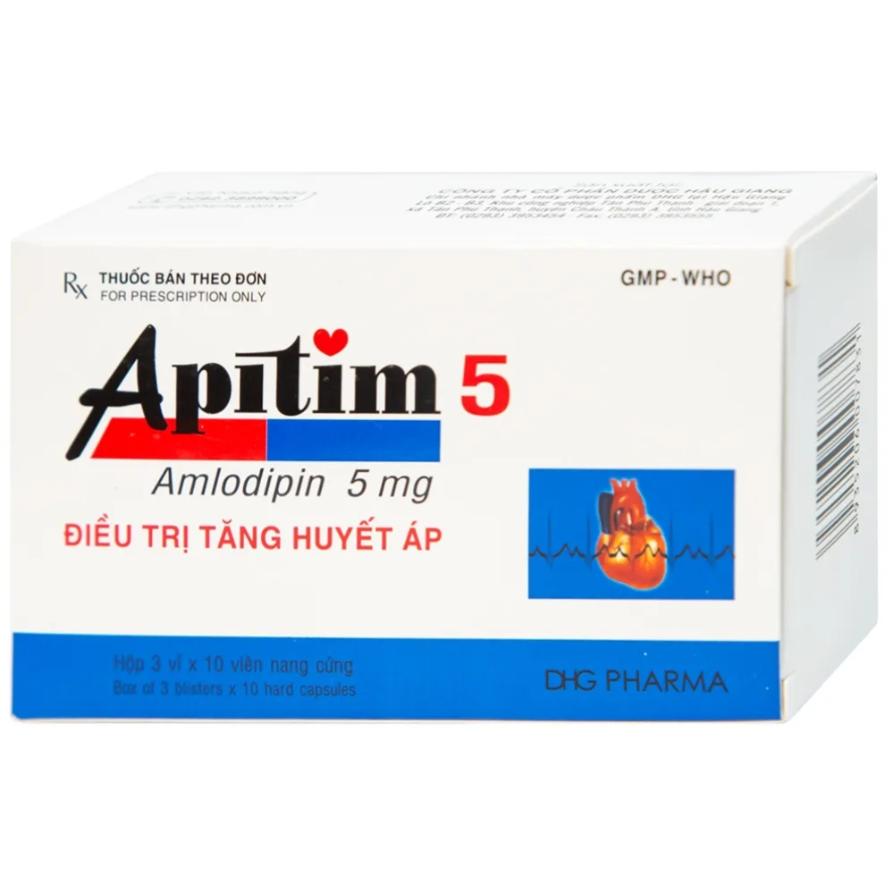 Hình ảnh Thuốc Apitim 5 DHG điều trị tăng huyết áp (3 vỉ x 10 viên)
