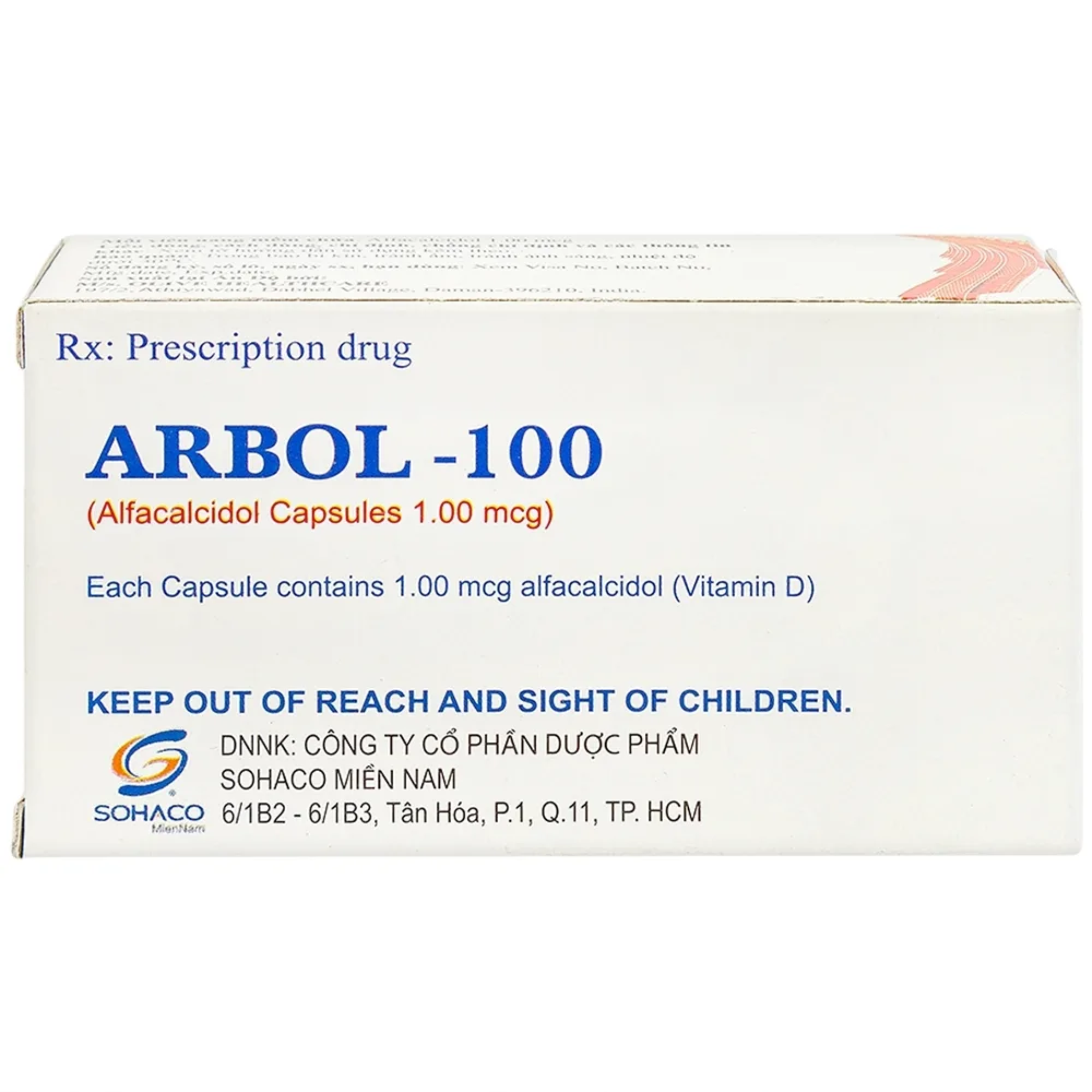 Hình ảnh Thuốc Arbol-100 Olive Healthcare dùng trong hạ canxi máu, suy tuyến cận giáp (3 vỉ x 10 viên)
