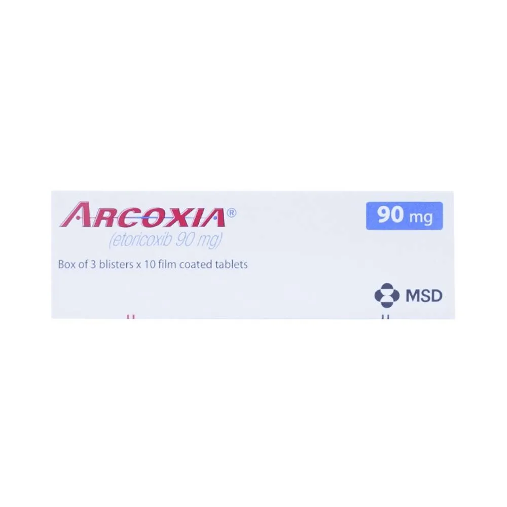 Hình ảnh Thuốc Arcoxia 90mg MSD điều trị thoái hoá khớp, viêm khớp dạng thấp (3 vỉ x 10 viên)