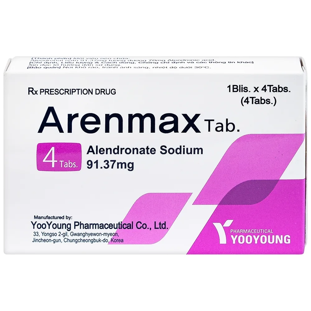 Hình ảnh Thuốc Arenmax Tab YooYoung phòng và điều trị loãng xương (1 vỉ x 4 viên)