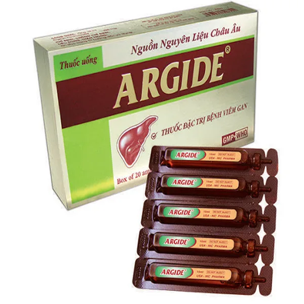 Hình ảnh Thuốc Argide 5ml Usa - Nic Pharma đặc trị bệnh viêm gan (20 ống)