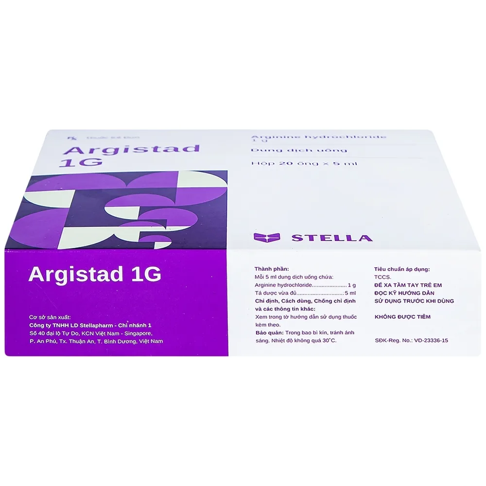 Hình ảnh Dung dịch uống Argistad 1g Stella điều trị tăng amoniac huyết (20 ống x 5ml)