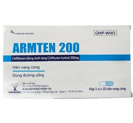 Hình ảnh Thuốc Armten 200 Cophavina điều trị nhiễm khuẩn (1 vỉ x 10 viên)