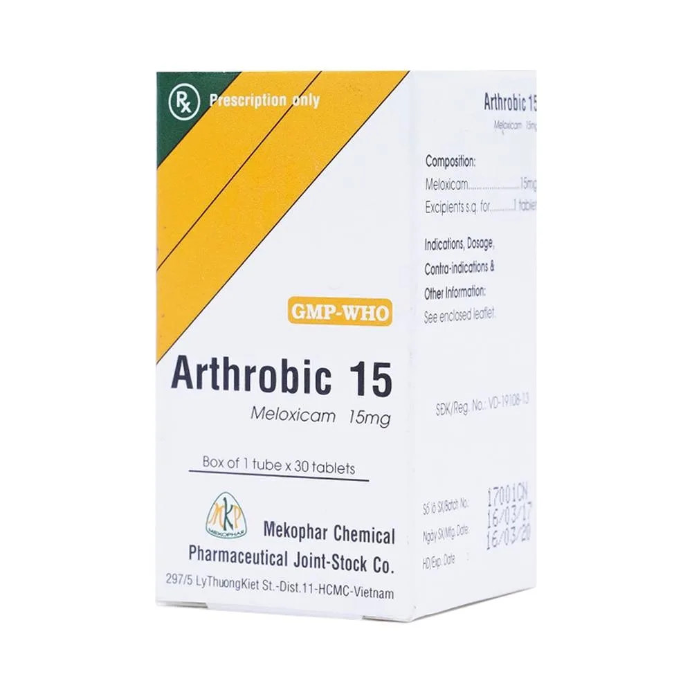 Hình ảnh Thuốc Arthrobic 15 Mekophar điều trị viêm đau xương khớp, viêm khớp dạng thấp (30 viên)
