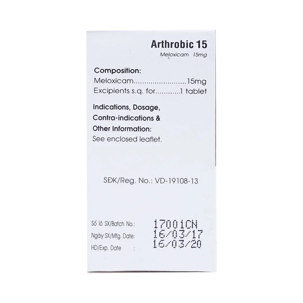 Hình ảnh Thuốc Arthrobic 15 Mekophar điều trị viêm đau xương khớp, viêm khớp dạng thấp (30 viên)