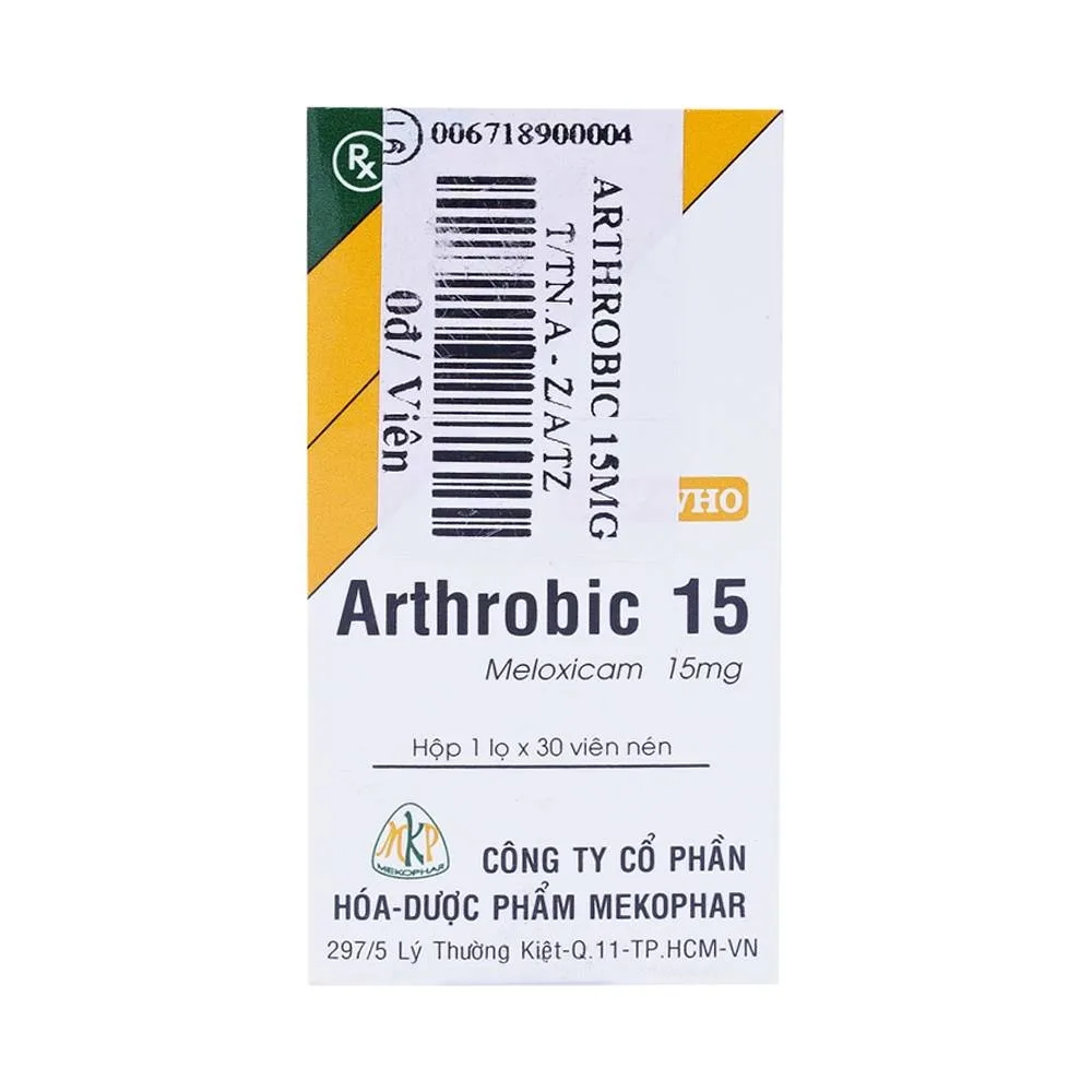 Hình ảnh Thuốc Arthrobic 15 Mekophar điều trị viêm đau xương khớp, viêm khớp dạng thấp (30 viên)