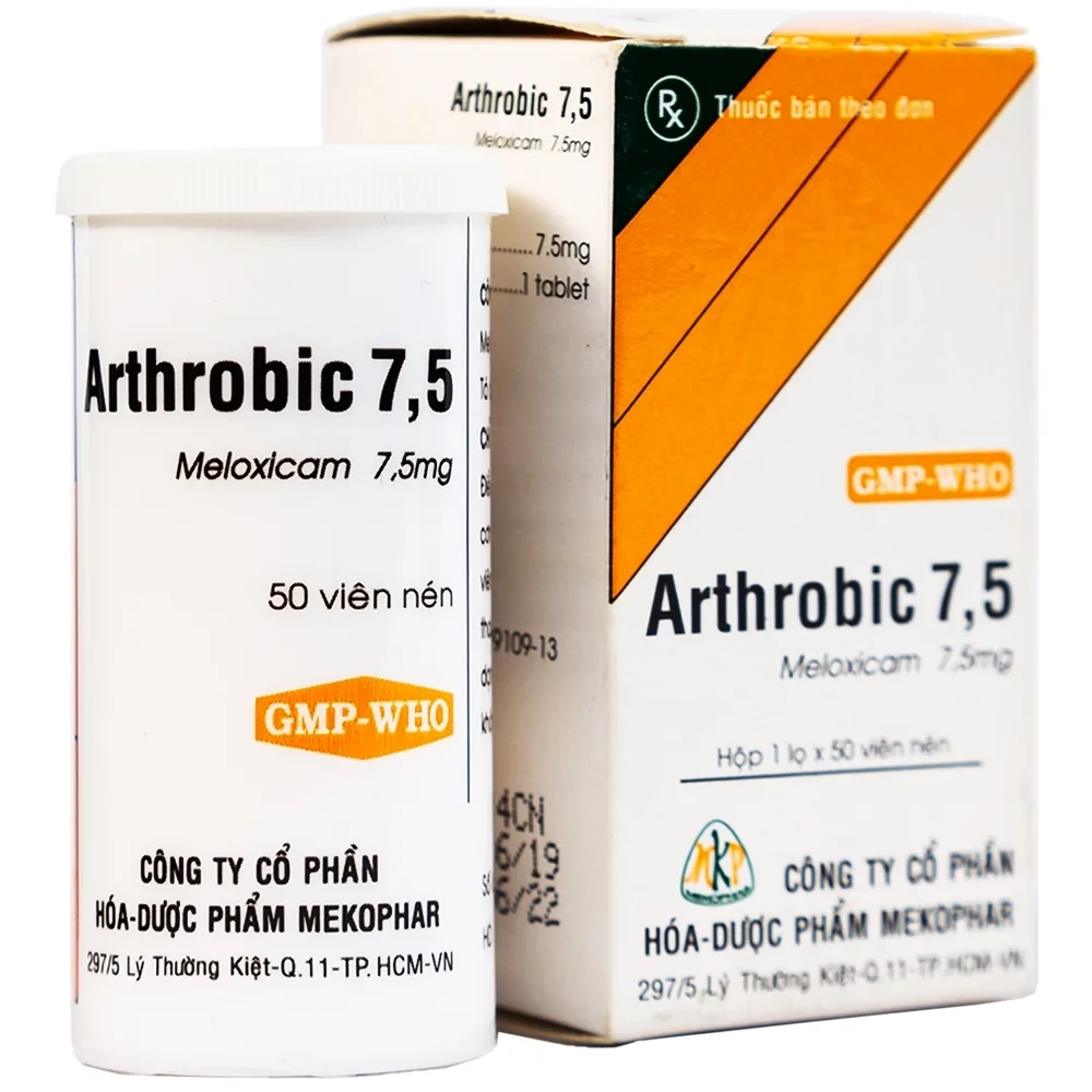 Hình ảnh Thuốc Arthrobic 7.5 Mekophar điều trị viêm đau xương khớp, viêm khớp dạng thấp (50 viên)