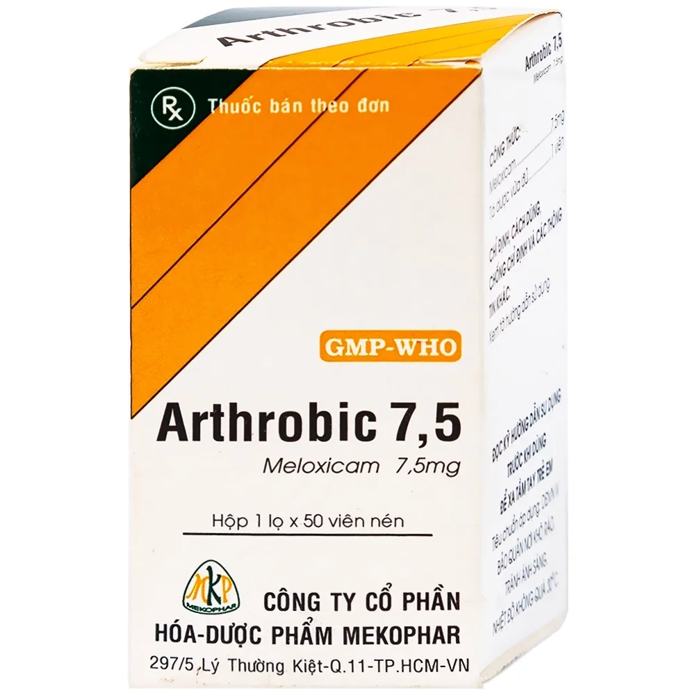 Hình ảnh Thuốc Arthrobic 7.5 Mekophar điều trị viêm đau xương khớp, viêm khớp dạng thấp (50 viên)