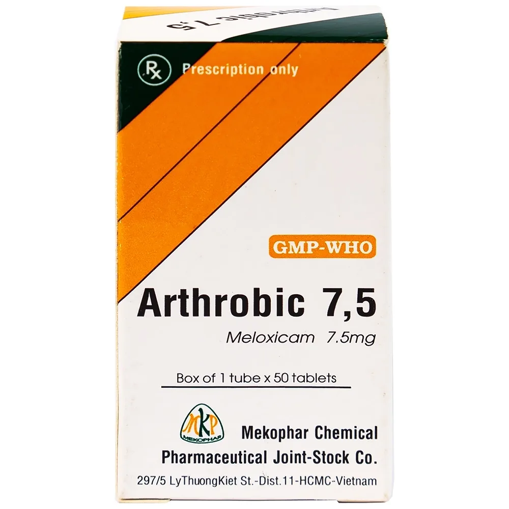 Hình ảnh Thuốc Arthrobic 7.5 Mekophar điều trị viêm đau xương khớp, viêm khớp dạng thấp (50 viên)