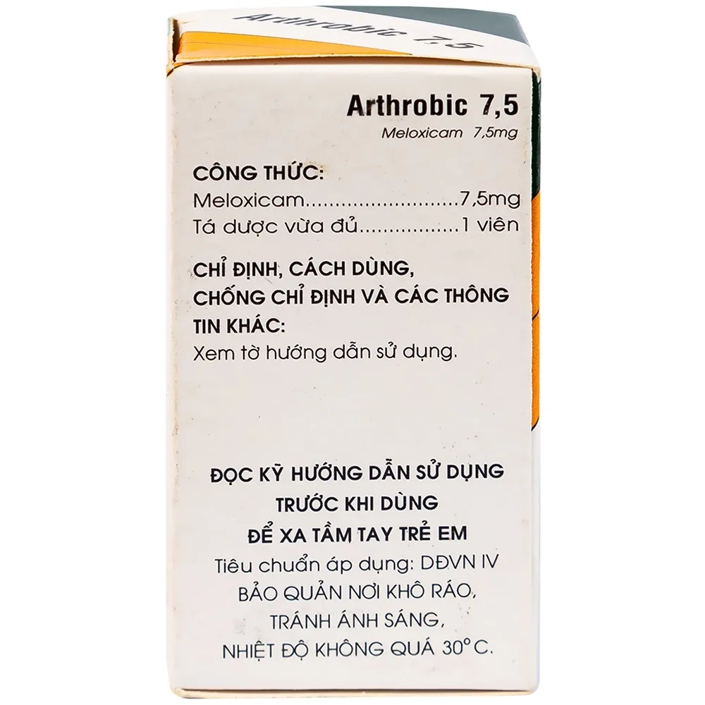 Hình ảnh Thuốc Arthrobic 7.5 Mekophar điều trị viêm đau xương khớp, viêm khớp dạng thấp (50 viên)
