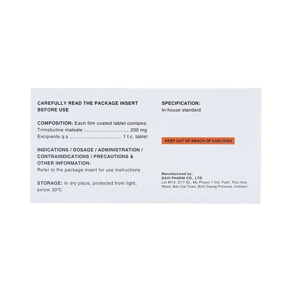 Hình ảnh Thuốc Arthur 200mg Davi Pharm điều trị triệu chứng đau do rối loạn tiêu hoá, đường mật (10 vỉ x 10 viên)