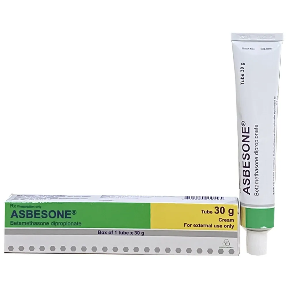 Hình ảnh Kem bôi da Asbesone điều trị các bệnh eczema, viêm da, ngứa, lupus ban đỏ (30g)