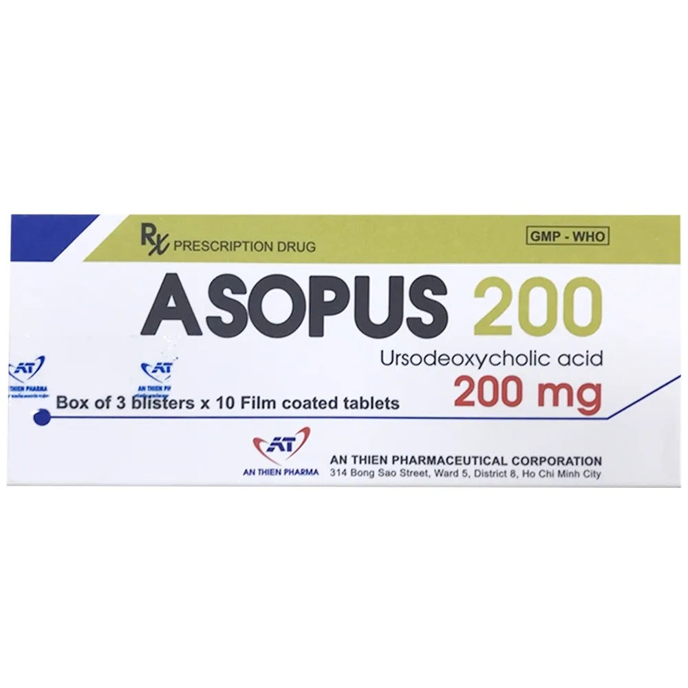 Hình ảnh Thuốc Asopus 200 An Thiên điều trị bệnh gan mật (3 vỉ x 10 viên)