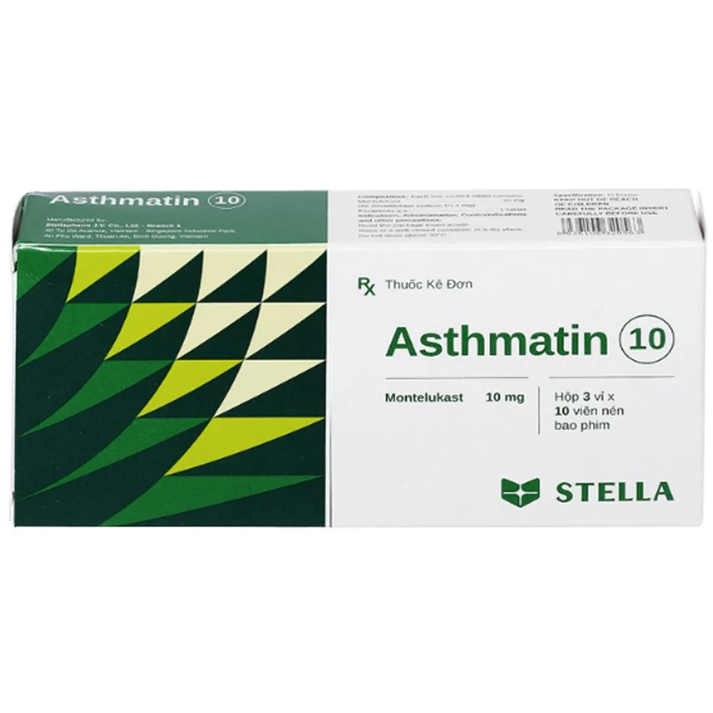 Hình ảnh Thuốc Asthmatin 10 Stella phòng và điều trị hen suyễn, giảm viêm mũi dị ứng (3 vỉ x 10 viên)