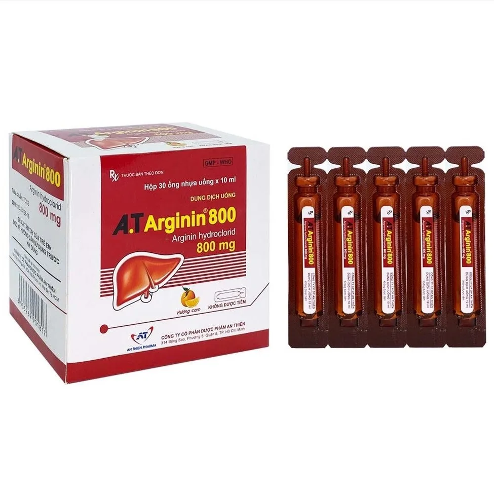 Hình ảnh Dung dịch uống A.T Arginin 800 An Thiên điều trị duy trì tăng amoniac máu (30 ống x 10ml)