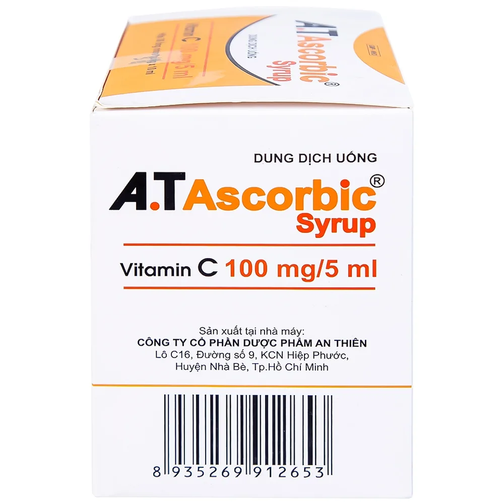 Hình ảnh Siro A.T Ascorbic An Thiên bổ sung vitamin C, phòng và điều trị bệnh scorbut (30 ống x 10ml)