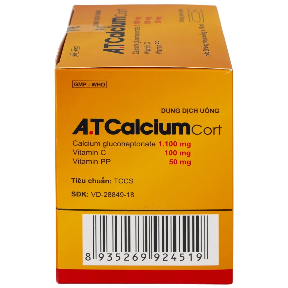 Hình ảnh Dung dịch uống A.T Calcium Cort An Thiên bổ sung vitamin và khoáng chất cho cơ thể (30 ống x 10ml)