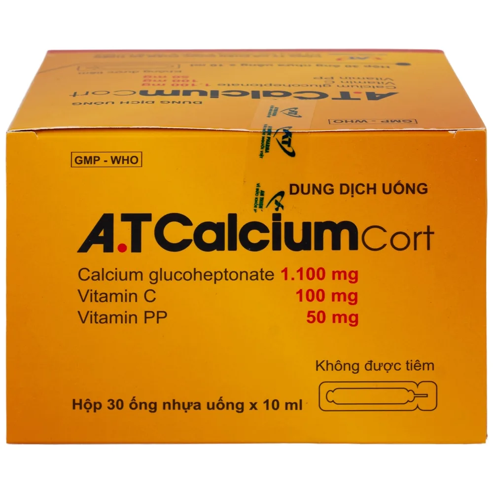 Hình ảnh Dung dịch uống A.T Calcium Cort An Thiên bổ sung vitamin và khoáng chất cho cơ thể (30 ống x 10ml)