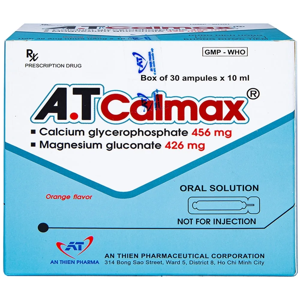 Hình ảnh Dung dịch uống A.T Calmax 456mg/426mg An Thiên điều trị suy nhược chức năng chuyển hóa (30 ống x 10ml)
