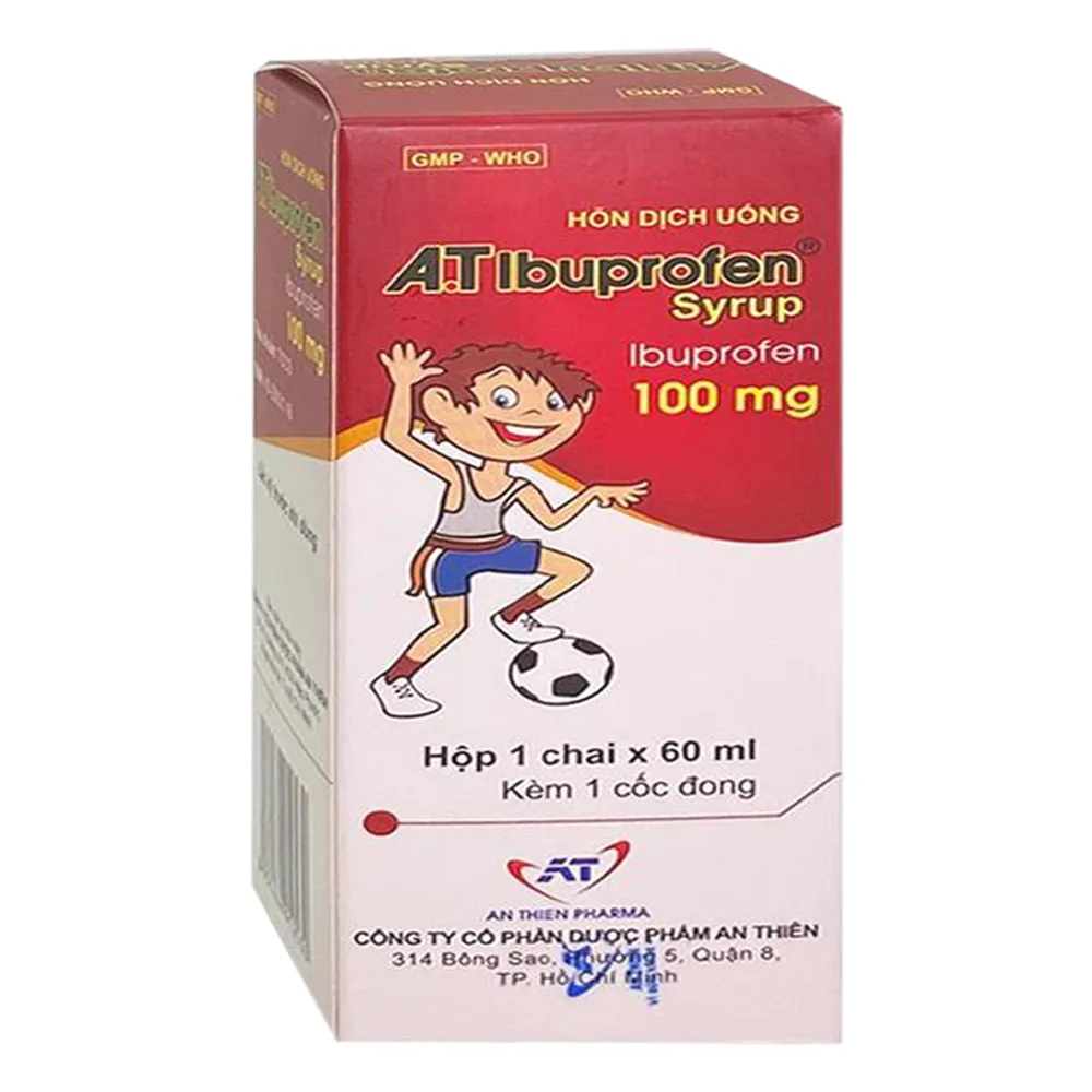 Hình ảnh Hỗn dịch uống A.T Ibuprofen Syrup 100mg An Thiên giảm đau, kháng viêm (60ml)