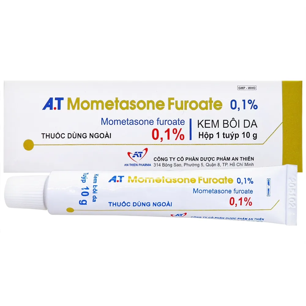 Hình ảnh Kem bôi da A.T Mometasone Furoate 0,1% An Thiên giảm viêm, ngứa ở các bệnh da (10g)