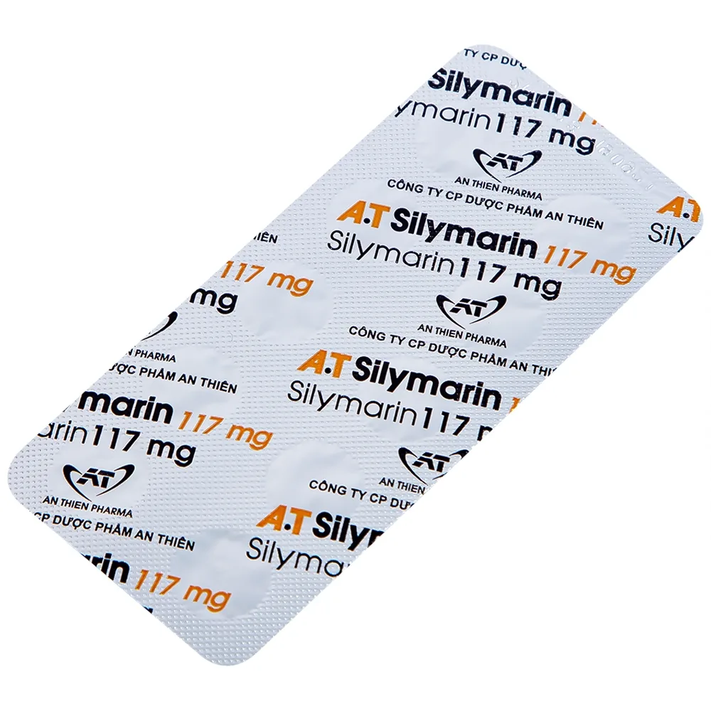 Hình ảnh Thuốc A.T Silymarin 117mg An Thiên hỗ trợ điều trị bệnh viêm gan mạn tính, xơ gan (3 vỉ x 10 viên)