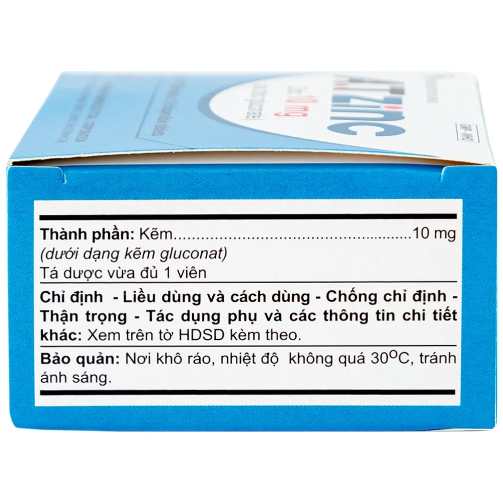 Hình ảnh Thuốc A.T Zinc 10mg An Thiên điều trị tiêu chảy kéo dài (10 vỉ x 10 viên)
