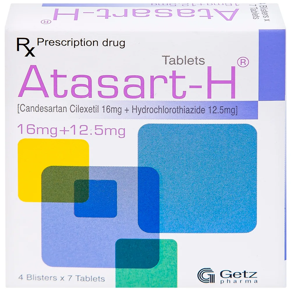 Hình ảnh Thuốc Atasart-H 16mg/12.5mg Getz điều trị tăng huyết áp (4 vỉ x 7 viên)