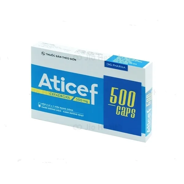 Hình ảnh Thuốc Aticef 500mg DHG điều trị nhiễm khuẩn từ nhẹ đến vừa (2 vỉ x 7 viên)